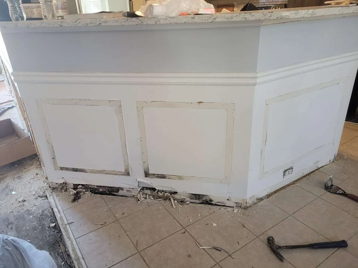 Water damage and mold on kitchen during Mold Inspection & Testing in Murraysville